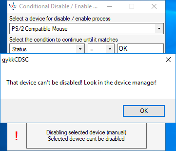 Disable(able) error