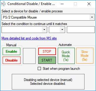 Disable device - Manually